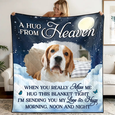 Custom Photo Quilt Blanket - Personalized Pet Memorial Sympathy Gifts For Dogs, Cats - Pawprints That Never Fade