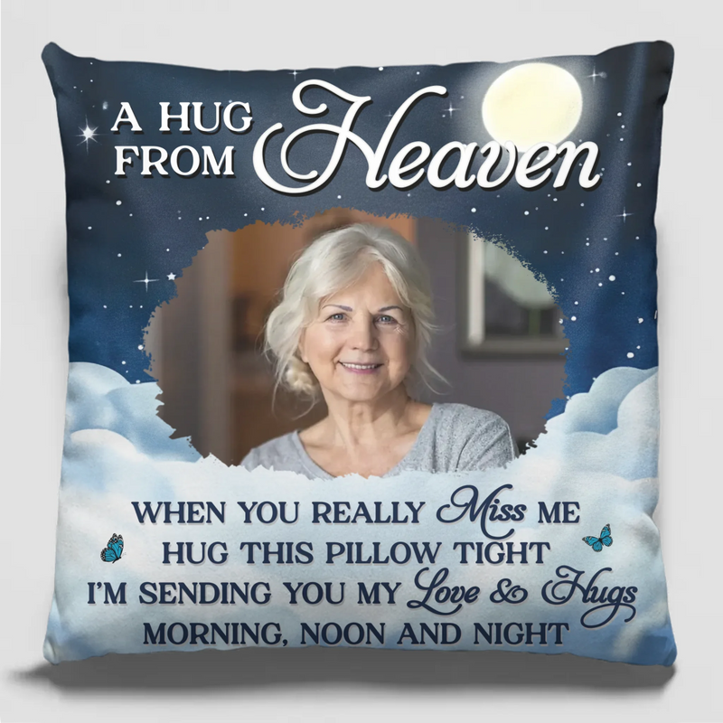 Custom Photo Pillow - Personalized Christmas Memorial Sympathy Gifts For Loss Of Mom, Dad - Forever Remembered