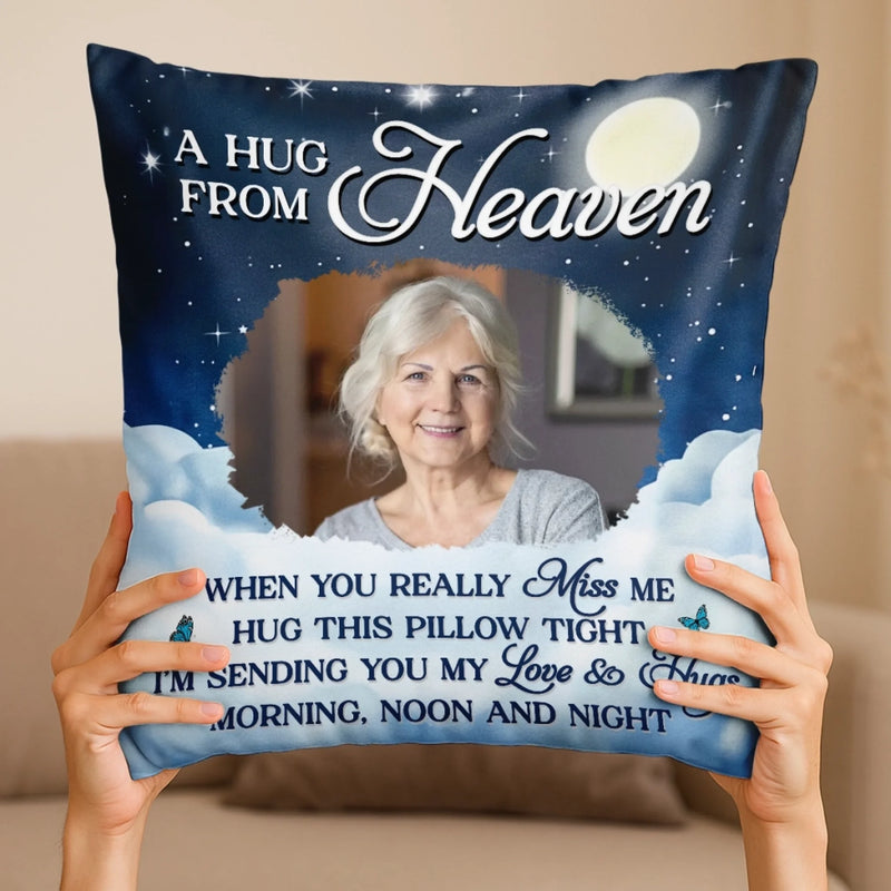 Custom Photo Pillow - Personalized Christmas Memorial Sympathy Gifts For Loss Of Mom, Dad - Forever Remembered