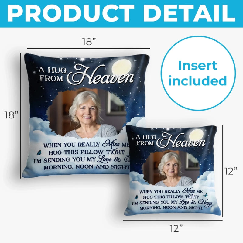 Custom Photo Pillow - Personalized Christmas Memorial Sympathy Gifts For Loss Of Mom, Dad - Forever Remembered