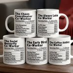 Custom Mug - Personalized Birthday Gifts For Coworker, Work Bestie - Teamwork Fueled By Coffee And Chaos