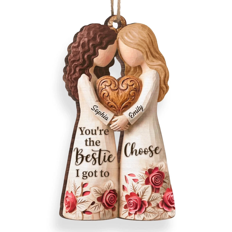 Custom Wood Ornament - Personalized Best Friend Christmas Birthday Gifts For Women, Besties, Sisters, BFF - Bright Days Ahead