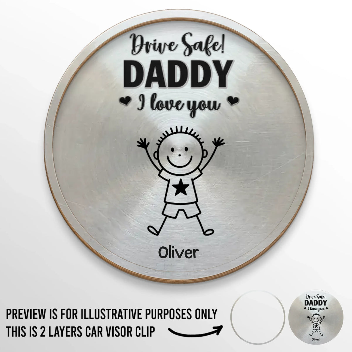 Custom Car Visor Clip - Personalized Birthday Gifts For Dad, Grandpa - Always Come Home Safe