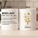 Custom Mug - Personalized Birthday Gifts For Coworker, Work Bestie, Boss - Leading Life Like A Boss Lady