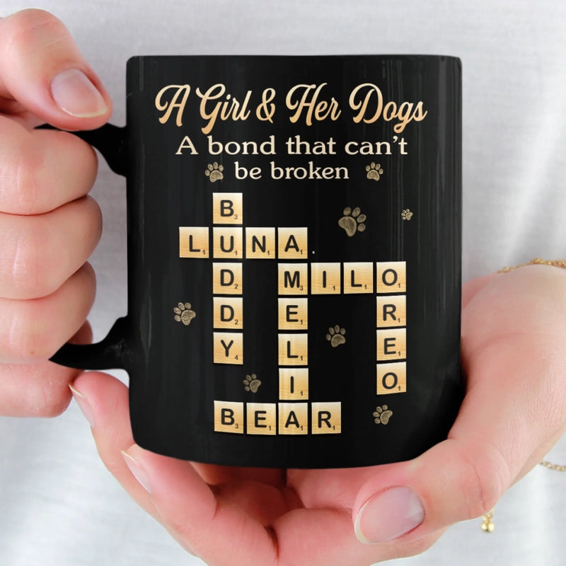 Custom Scrabble Black Mug - Personalized Birthday Gifts For Dog Cat Lovers, Dog Dad And Mom, Cat Owners - The Best Kind Of Chaos