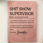 Custom Leather Writing Journal - Personalized Funny  Gifts For Best Friends, Family, Coworker, Work Bestie, Yourself - Deadline Survivor