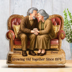 Custom Name Anniversary Gifts for Couples - Personalized Wooden Plaque With Flat Stand