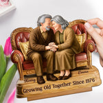 Custom Name Anniversary Gifts for Couples - Personalized Wooden Plaque With Flat Stand