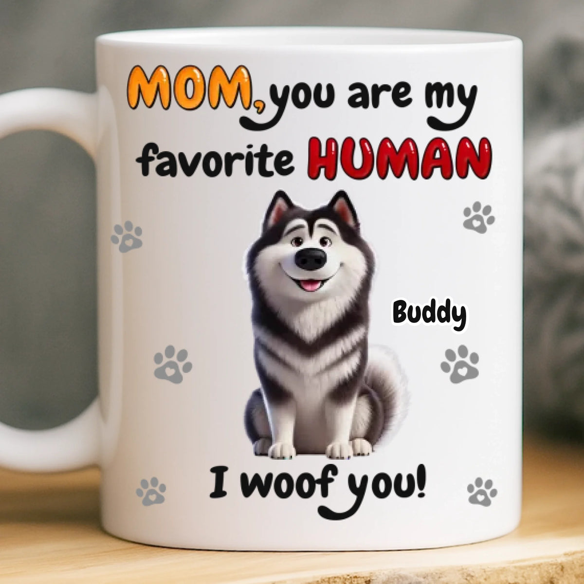 Custom Mug - Personalized Birthday Gifts For Dog Lovers, Dog Dad And Mom - Love Comes On Four Paws