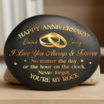 Custom Printed Rock - Personalized Anniversary Wedding Gifts For Couple, Husband, Wife - My Daily Dose Of Happy