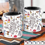 Custom Accent Mug - Personalized Birthday Gifts For Dad, Grandpa - Grandpa Loved by His Littles