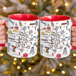 Custom Accent Mug - Personalized Birthday Gifts For Dad, Grandpa - Grandpa Loved by His Littles
