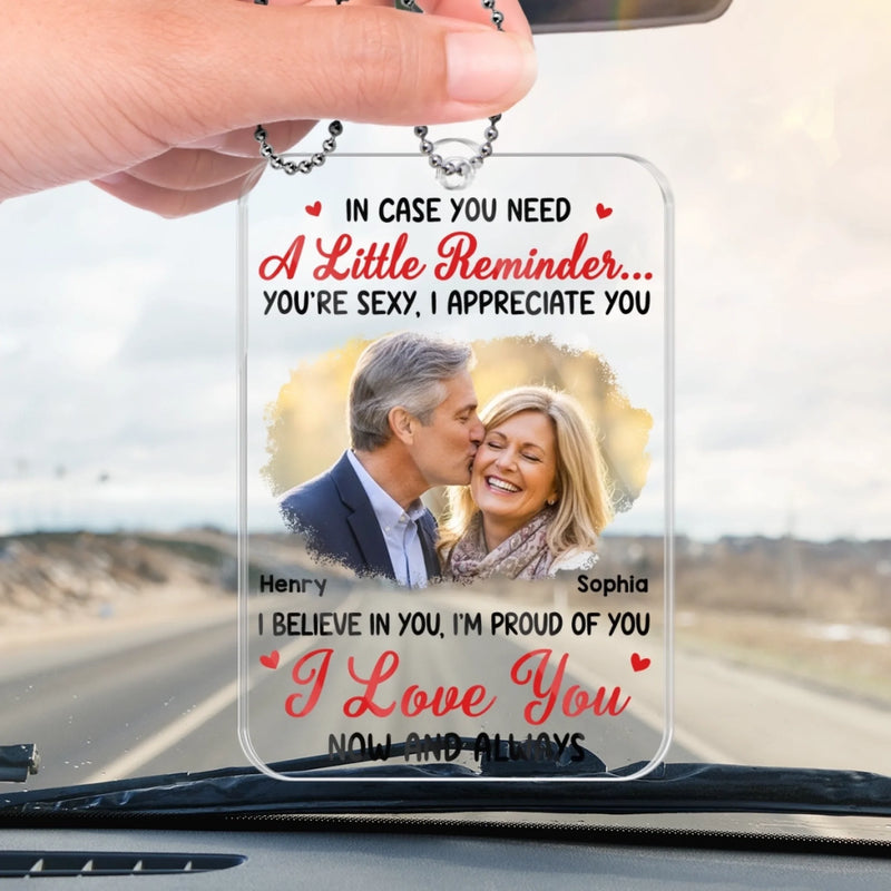 Custom Photo Acrylic Car Ornament - Personalized Anniversary Wedding Gifts For Husband And Wife, Him And Her - Driving Through Life With You