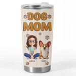 Custom Tumbler - Personalized Birthday Gifts For Dog Cat Lovers, Dog Dad And Mom, Cat Owners - Living My Best Dog Mom Life