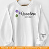 Grandma Plants The Seeds Of Love That Bloom Forever - Family Personalized Custom Unisex Sweatshirt With Design On Sleeve - Gift For Mom, Grandma