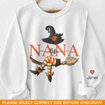 Custom Unisex Sweatshirt, Hoodie With Design On Sleeve - Personalized Halloween Birthday Gifts For Grandma, Mom - Bewitching Fun With Witchy Nana