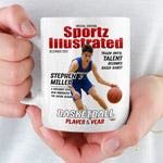 Custom Photo Magazine Mug -  Personalized Birthday Gifts For Football, Basketball, Soccer, Baseball, Golf, Ice Hockey Lovers, Sports Fans, Sports Lovers - I’m Here For The Game