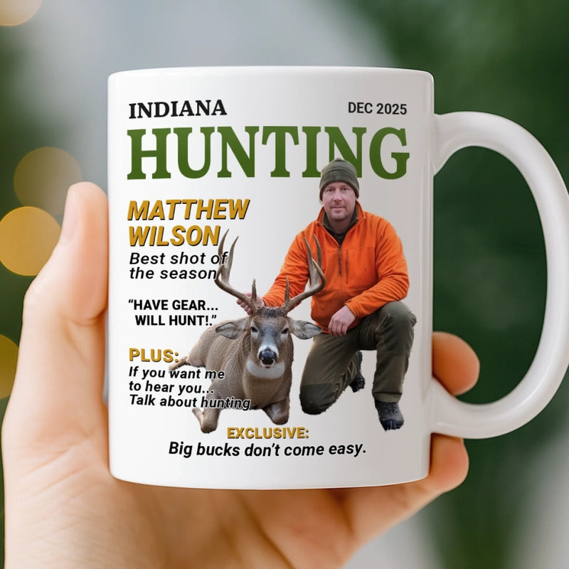 Custom Photo Magazine Mug - Personalized Birthday Hunting Gifts For Hunters - Wild At Heart