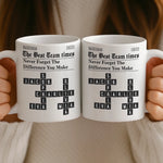 Custom Scrabble Mug - Personalized Birthday Gifts For Coworker, Work Bestie - Teamwork Makes Every Day Better