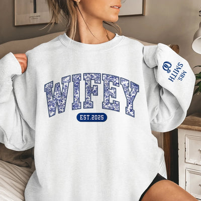 Custom Unisex Sweatshirt, Hoodie With Design On Sleeve - Personalized Anniversary Wedding Gifts For Husband And Wife, Him And Her - Still Falling For You Everyday