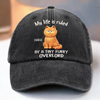 Custom Vintage Washed Denim Baseball Cap US - Personalized Birthday Gifts For Cat Lovers, Cat Mom And Dad - Feline Overlord Approved
