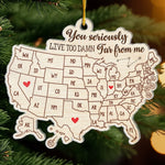 Custom Long Distance Acrylic Ornament - Personalized Best Friend Christmas Birthday Gifts For Women, Besties, Sisters, BFF - Bestie Love Knows No Distance