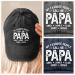 Custom Vintage Washed Denim Baseball Cap US - Personalized Birthday Gifts For Dad, Grandpa - Grandpa Makes Every Day Brighter