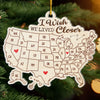 Custom Long Distance Acrylic Ornament - Personalized Best Friend Christmas Birthday Gifts For Women, Besties, Sisters, BFF - Besties Across The Miles
