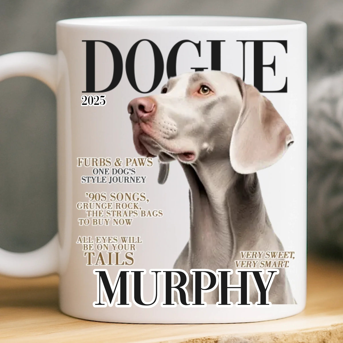 Custom Photo Magazine Mug - Personalized Birthday Gifts For Dog Lovers, Dog Dad And Mom - Captured Love In A Cup
