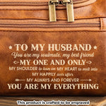 Custom Engraved Leather Toiletry Bag - Personalized Birthday Gifts For Husband - With You Life Feels Right