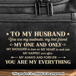 Custom Engraved Leather Toiletry Bag - Personalized Birthday Gifts For Husband - With You Life Feels Right