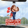 Custom Acrylic Car Ornament - Personalized Anniversary Wedding Gifts For Husband And Wife, Him And Her - Forever Yours No Refunds