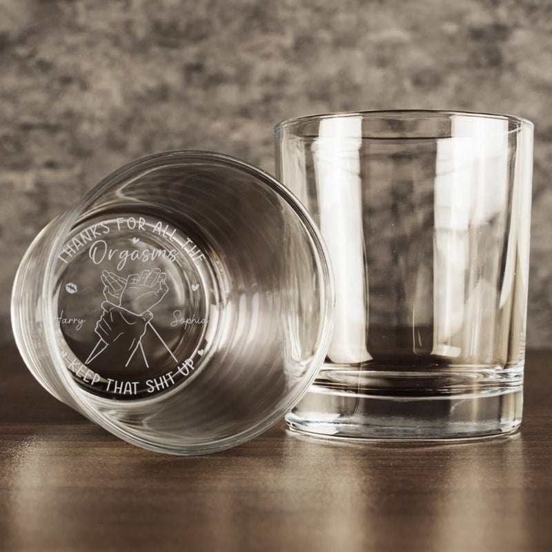 Custom Whiskey Glass - Personalized Anniversary Wedding Gifts For Husband And Wife, Him And Her, Wine, Bourbon, Whiskey Lovers - You Feel Like Home Always