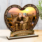 Custom Name & Year Anniversary Gifts for Couples - Personalized Wooden Plaque With Flat Stand