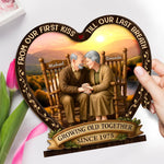 Custom Name & Year Anniversary Gifts for Couples - Personalized Wooden Plaque With Flat Stand