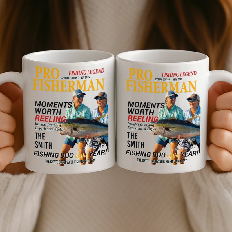 Custom Photo Magazine Mug - Personalized Birthday Gifts For Fisherman - The Catch Of A Lifetime