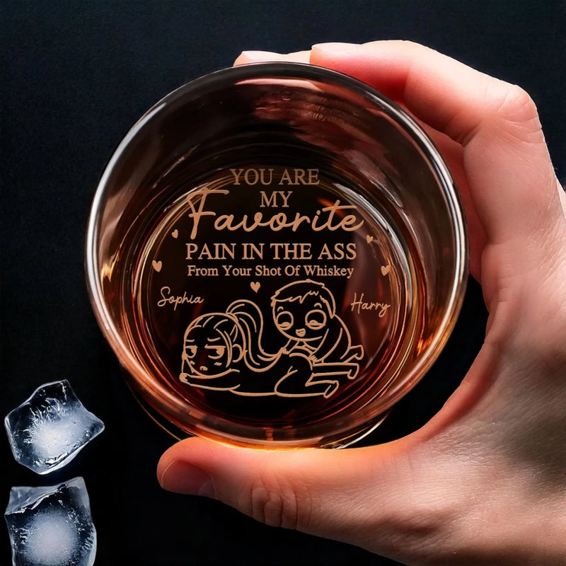 Custom Whiskey Glass - Personalized Anniversary Wedding Gifts For Husband And Wife, Him And Her, Wine, Bourbon, Whiskey Lovers - Laughing Loving Living With You