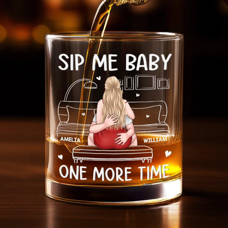 Custom Whiskey Glass - Personalized Anniversary Wedding Gifts For Husband And Wife, Him And Her - Love You More Than Coffee