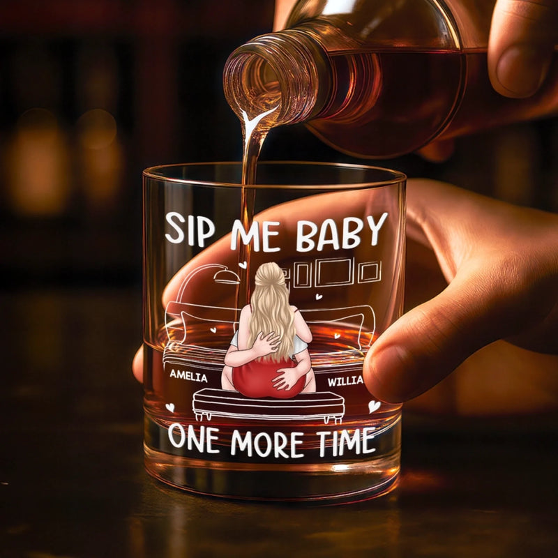 Custom Whiskey Glass - Personalized Anniversary Wedding Gifts For Husband And Wife, Him And Her - Love You More Than Coffee