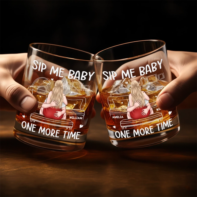 Custom Whiskey Glass - Personalized Anniversary Wedding Gifts For Husband And Wife, Him And Her - Love You More Than Coffee