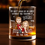 Custom Name Funny Naughty Couple Gifts - Personalized Whiskey Glass