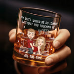 Custom Name Funny Naughty Couple Gifts - Personalized Whiskey Glass