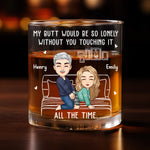 Custom Name Funny Naughty Couple Gifts - Personalized Whiskey Glass