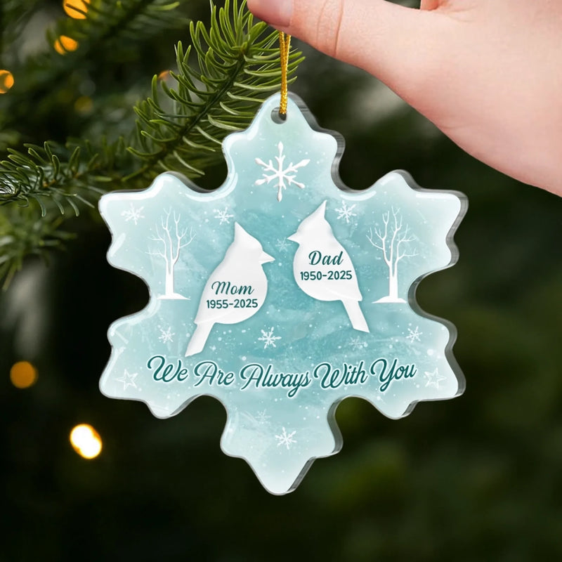 Custom Acrylic Ornament - Personalized Christmas Memorial Sympathy Gifts For Loss Of Mom, Dad - Always Missed Always Loved