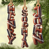 Custom Letter Wooden Ornament - Personalized Christmas Birthday Football Gifts For Family, Football Lovers, Sports Fans, Sports Lovers - Together We Win