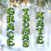 Custom Pine Tree Letter Wooden Ornament - Personalized Christmas Birthday Gifts For Mom, Dad, Brother, Sister, Kids - Home Is Wherever We Gather
