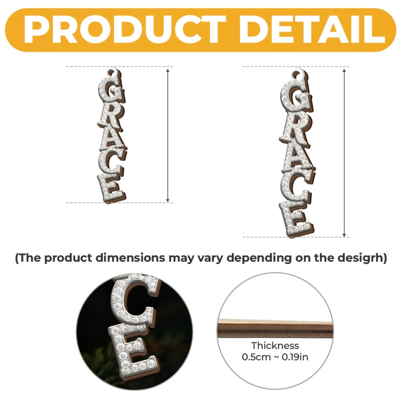 Custom Letter Wooden Ornament - Personalized Christmas Birthday Gifts For Mom, Dad, Brother, Sister, Kids - Gathered In Light And Love