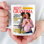 Custom Photo Magazine Mug - Personalized Birthday Gifts For Grandma - Her Love Makes Little Hearts Brighter
