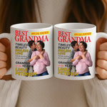 Custom Photo Magazine Mug - Personalized Birthday Gifts For Grandma - Her Love Makes Little Hearts Brighter