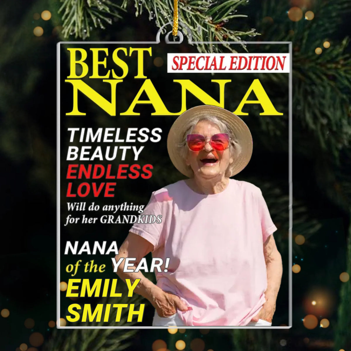 Custom Photo Magazine Acrylic Ornament - Personalized Christmas Birthday Gifts For Grandma - Where Grandma Is Joy Follows